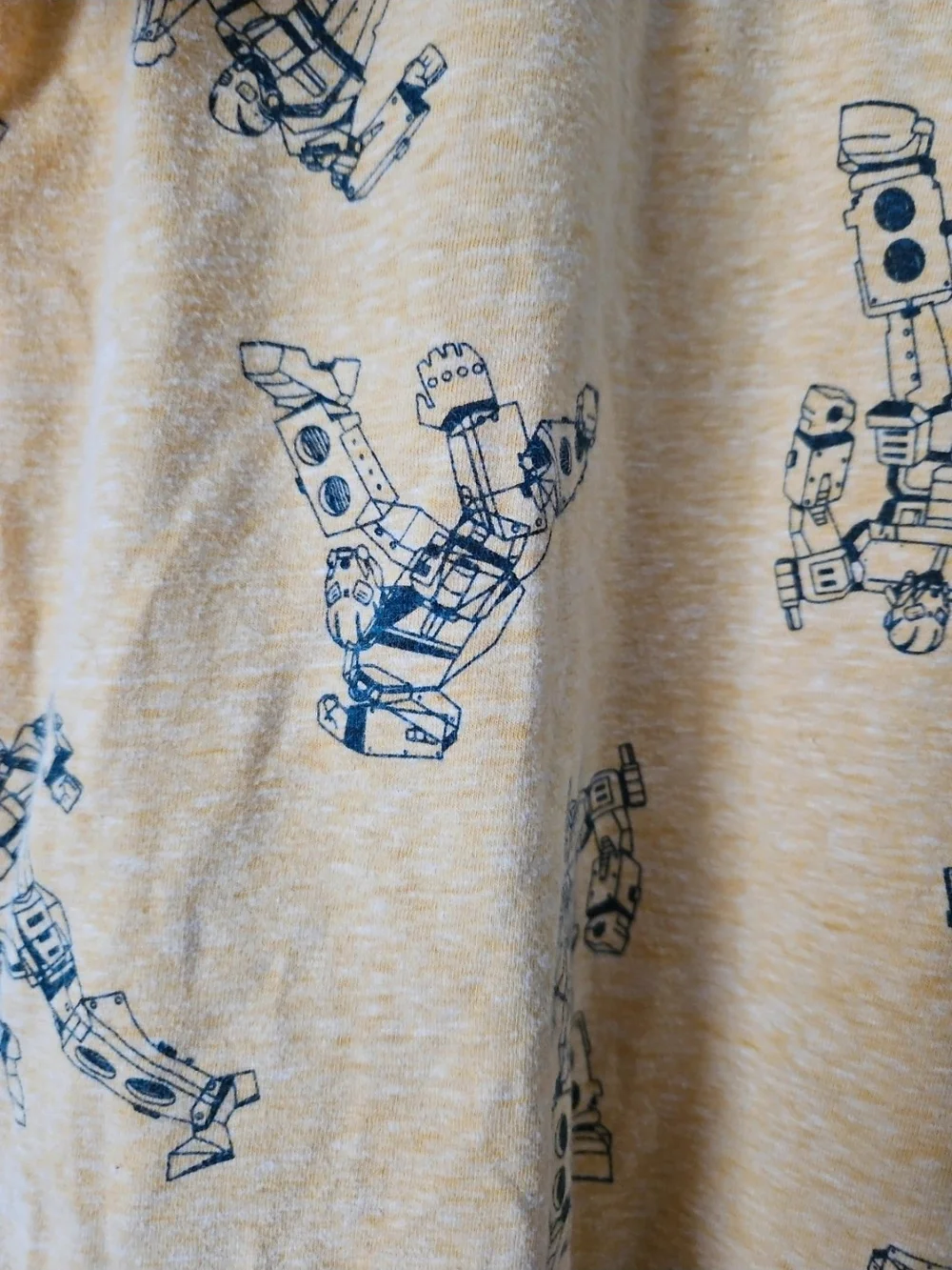 Carter's Yellow Robot Henley Shirt with Navy Trim